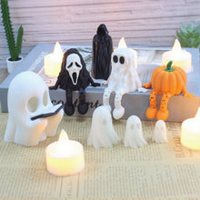 Load image into Gallery viewer, Halloween Pumpkin Figurine 3D Printed Sitting Pumpkin Desktop Halloween Decorations Creative Party Gift Ornaments
