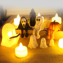 Load image into Gallery viewer, Halloween Pumpkin Figurine 3D Printed Sitting Pumpkin Desktop Halloween Decorations Creative Party Gift Ornaments
