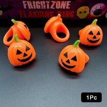 Load image into Gallery viewer, LED Light Halloween Ring Glowing Pumpkin Ghost Skull Rings Kids Gift Halloween Party Decoration for Home Horror Props Supplies
