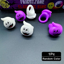 Load image into Gallery viewer, LED Light Halloween Ring Glowing Pumpkin Ghost Skull Rings Kids Gift Halloween Party Decoration for Home Horror Props Supplies
