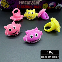 Load image into Gallery viewer, LED Light Halloween Ring Glowing Pumpkin Ghost Skull Rings Kids Gift Halloween Party Decoration for Home Horror Props Supplies
