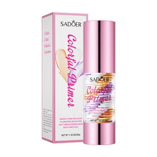 Load image into Gallery viewer, Face Makeup Primer Tri-color Cream Brighten Contour Color Isolation Waterproof Makeup Foundation Natural Makeup Base Cream

