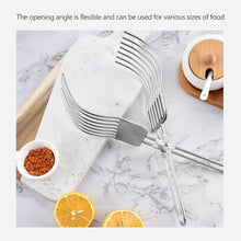Load image into Gallery viewer, Finger-safe Cutting Tool Food Cutter Stainless Steel Meat Slicing Tongs for Bbq Kitchen Aid Beef Cutting Tool for Vegetables
