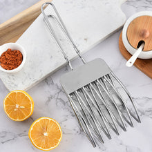 Load image into Gallery viewer, Finger-safe Cutting Tool Food Cutter Stainless Steel Meat Slicing Tongs for Bbq Kitchen Aid Beef Cutting Tool for Vegetables
