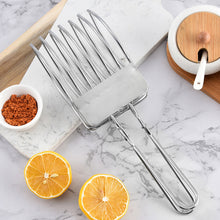 Load image into Gallery viewer, Finger-safe Cutting Tool Food Cutter Stainless Steel Meat Slicing Tongs for Bbq Kitchen Aid Beef Cutting Tool for Vegetables
