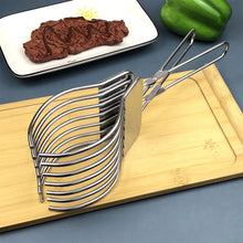 Load image into Gallery viewer, Finger-safe Cutting Tool Food Cutter Stainless Steel Meat Slicing Tongs for Bbq Kitchen Aid Beef Cutting Tool for Vegetables
