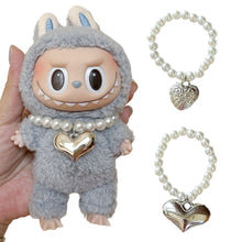 Load image into Gallery viewer, For 17cm Labubu Doll Clothes Fashion Clothing Pearl Necklace with Pendant Choker Necklace Mini Cute Doll Fashion Accessories
