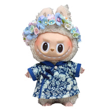 Load image into Gallery viewer, For 17cm Labubu Doll Clothes Fashion Head-pinned Flowers Doll Clothes Color Match Hairpin Dress Dolls Accessories Cute Little Clothes
