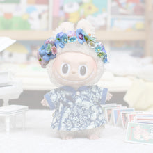 Load image into Gallery viewer, For 17cm Labubu Doll Clothes Fashion Head-pinned Flowers Doll Clothes Color Match Hairpin Dress Dolls Accessories Cute Little Clothes
