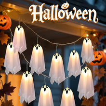Load image into Gallery viewer, Halloween LED Flashing Light Hanging Ghost Halloween Party Dress Up Glowing Wizard Hat Lamp Horror Props Home Decoration
