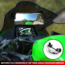 Load image into Gallery viewer, Motorcycle Windshield 180° Wide Angle Rearview Mirror Panoramic Visibility Street Bike Windscreen Lens Electric Bike Accessory
