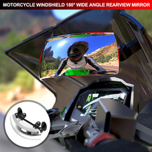 Load image into Gallery viewer, Motorcycle Windshield 180° Wide Angle Rearview Mirror Panoramic Visibility Street Bike Windscreen Lens Electric Bike Accessory
