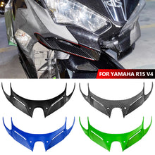Load image into Gallery viewer, Motorcycle Aerodynamic Wing Shark Fin Air Intake Wing Front Chin Spoiler &amp; Wind Splitter Carbon Fiber for Yamaha R15 V4
