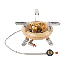 Load image into Gallery viewer, 16000W Portable Outdoor Camping Five-Core Fierce Stove Foldable High-Power Windproof Cassette Stove
