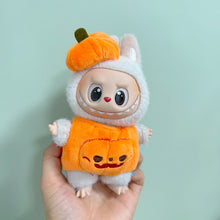 Load image into Gallery viewer, Miniature Halloween Pumpkin Costume with Hat for 17cm Labubu Dolls Cute DIY Doll Clothes Lovely Outfit Gifts for Girls Friends
