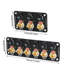 Load image into Gallery viewer, 12V Metal Toggle Switch Panel ON/OFF Car Power Control Board Copper Tone Dashboard Switch Panel Vehicle Modification Accessory
