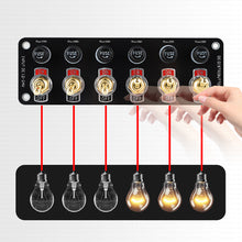 Load image into Gallery viewer, 12V Metal Toggle Switch Panel ON/OFF Car Power Control Board Copper Tone Dashboard Switch Panel Vehicle Modification Accessory
