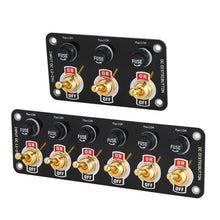 Load image into Gallery viewer, 12V Metal Toggle Switch Panel ON/OFF Car Power Control Board Copper Tone Dashboard Switch Panel Vehicle Modification Accessory

