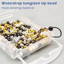 Load image into Gallery viewer, 10PCS JIGOFF Fly Fishing Hooks Binding Material Teardrop Tungsten Bead Head Nymph Sinking Fly Hook Fishing Tackle Accessories
