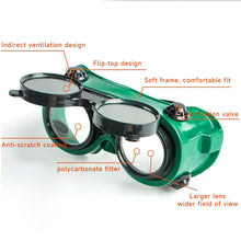 Load image into Gallery viewer, Professional Welding Flip Up Safety Goggles Head Worn Anti Glare And Splash Proof Welding Goggles Labor Protection Safety Equipment
