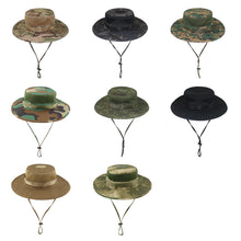 Load image into Gallery viewer, Tactical Camouflage Hat Men Bucket Hats Panama Summer Cap Hunting Hiking Outdoor Fishing Camo Sun Caps
