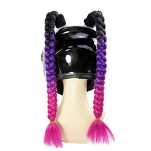 Load image into Gallery viewer, 2pcs Motorcycle Helmet Dual Pigtail Braids Decoration Woman Braids Wig For Motorbike Helmets Twist Ponytail With Sucker

