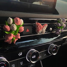 Load image into Gallery viewer, Car Flower Tulip Air Outlet Perfume Clip Butterfly Car Air Freshener Peach Blossom Aroma Diffuser Car Decoration Accessories Fresh Air
