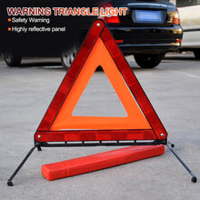 Load image into Gallery viewer, Car Emergency Breakdown Warning Reflective Tripod Red Triangle Reflector Road Safety Hazard Car Portable Foldable Stop Sign
