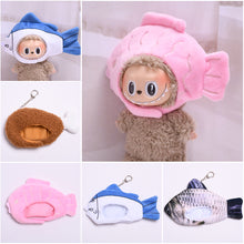 Load image into Gallery viewer, For 17cm Labubu Doll Clothes Cute Fish Chicken Leg Headwear Doll Accessories Lovely Outfit Gifts for Girls Friends
