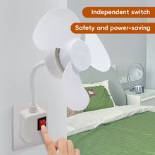 Load image into Gallery viewer, Flexible Fan with 360° Bendable Neck Space-Saving Plug-in Adjustable Direction &amp; Quiet Cooling for Dorm/Travel/Kitchen
