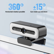 Load image into Gallery viewer, 4K Webcam with Light for PC/Laptop 1080P 2K HD Streaming Camera Desktop Video Conferencing Webcam for Online Classes
