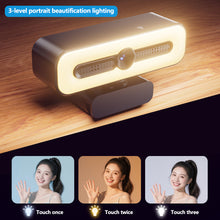 Load image into Gallery viewer, 1080P 4K HD Webcam Plug and Play USB Camera Auto Beauty Effect &amp; Fill Light for Online Classes/Live Streaming/Video Calls
