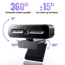 Load image into Gallery viewer, 1080P 4K HD Webcam Plug and Play USB Camera Auto Beauty Effect &amp; Fill Light for Online Classes/Live Streaming/Video Calls
