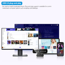 Load image into Gallery viewer, 1080P 4K HD Webcam Plug and Play USB Camera Auto Beauty Effect &amp; Fill Light for Online Classes/Live Streaming/Video Calls

