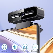 Load image into Gallery viewer, 1080P 4K HD Webcam Plug and Play USB Camera Auto Beauty Effect &amp; Fill Light for Online Classes/Live Streaming/Video Calls
