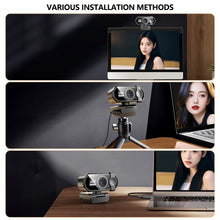 Load image into Gallery viewer, USB Plug &amp; Play 1080P/2K/4K HD Webcam for Laptop &amp; Desktop Auto-Focus Streaming Camera for Online Classes/Live Video
