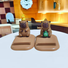 Load image into Gallery viewer, Capybara Phone Holder PVC Doll Support Capybara Mobile Phone Stand Cartoon Animal Capybara Cell Phone Bracket
