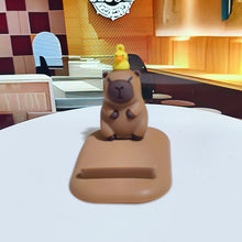 Load image into Gallery viewer, Capybara Phone Holder PVC Doll Support Capybara Mobile Phone Stand Cartoon Animal Capybara Cell Phone Bracket
