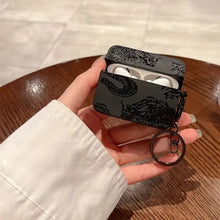 Load image into Gallery viewer, Dragon Pattern Simple Black Silicone Case for AirPods 4, 3, 2, 1,Pro Wireless Bluetooth Earphone Protective Soft Cover
