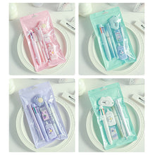 Load image into Gallery viewer, 7-In-1 Stationery Set Children Back To School Gel Pen Highlighter Ballpoint Pen Eternal Pencil Tape Eraser Knife Kids Prize
