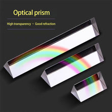 Load image into Gallery viewer, Triangular Prism Rainbow Prisma Crystal Glass Photographic Prisme Color Prisms Physics Children's Light Experiment
