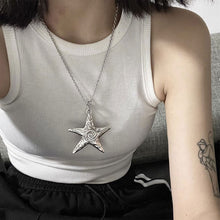 Load image into Gallery viewer, Y2K Gothic Starfish Pendant Necklace Punk Exaggerated Irregular Star Charm Jewel Travel Beach OOTD Necklace
