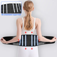 Load image into Gallery viewer, Nylon Waist Lower Back Brace Belt with 6 Stays Anti-skid Orthopedic Lumbar Support Breathable Waist Support for Gym Pain Relief
