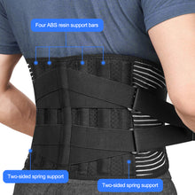 Load image into Gallery viewer, Nylon Waist Lower Back Brace Belt with 6 Stays Anti-skid Orthopedic Lumbar Support Breathable Waist Support for Gym Pain Relief

