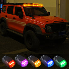 Load image into Gallery viewer, Car Roof Lights Solar Powered Light Flashing Lights Marker Light Cab Mouse Dome Light Chrome Gap for Truck Pickup
