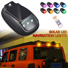 Load image into Gallery viewer, Car Roof Lights Solar Powered Light Flashing Lights Marker Light Cab Mouse Dome Light Chrome Gap for Truck Pickup
