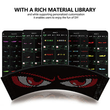 Load image into Gallery viewer, Car LED Fan Shape Pixel Panel Devil Eye Light APP Remote Control Soft Foldable Lighting Graffiti Scrolling For Signboard Windshield Screen
