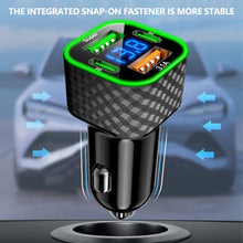 Load image into Gallery viewer, 4 in 1 Car Charger Dual PD with Voltage Display USB Super Fast Charge Adapter for iPhone Xiaomi Oppo Vivo Samsung
