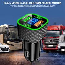 Load image into Gallery viewer, 4 in 1 Car Charger Dual PD with Voltage Display USB Super Fast Charge Adapter for iPhone Xiaomi Oppo Vivo Samsung
