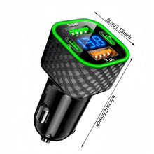 Load image into Gallery viewer, 4 in 1 Car Charger Dual PD with Voltage Display USB Super Fast Charge Adapter for iPhone Xiaomi Oppo Vivo Samsung
